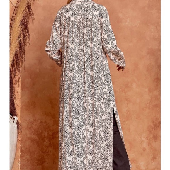 NEW PRODUCTS ONLY - Women Long Sleeve Maxi Dress Embroidered Button Front - Picture 4 of 4